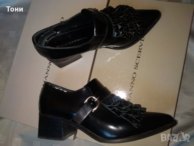 Елегантни обувки  Ermanno Scervino кожа с камъни Swarovski, снимка 7 - Дамски елегантни обувки - 29285897