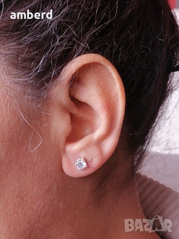 Сребърен комплект "Нежност" - обици и медальон , снимка 3 - Бижутерийни комплекти - 39564364