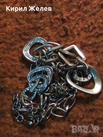 ШИКОЗНО ПОСРЕБРЕНО ФЕШЪН АРТ КОЛИЕ ОГЪРЛИЦА с ФАСЕТИРАНИ ЦИРКОНИ 47370, снимка 10 - Колиета, медальони, синджири - 47298467