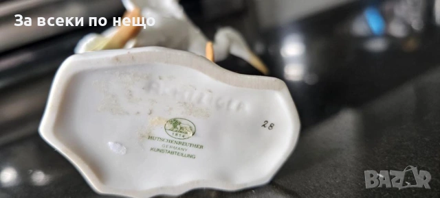 Hutschenreuther Achtziger Germany Porcelain Heron / Crane Bird “Жеръвът” Код P2239, снимка 10 - Колекции - 54232878