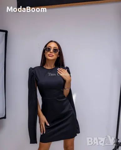 Черна къса дамска рокля , снимка 6 - Рокли - 47458194
