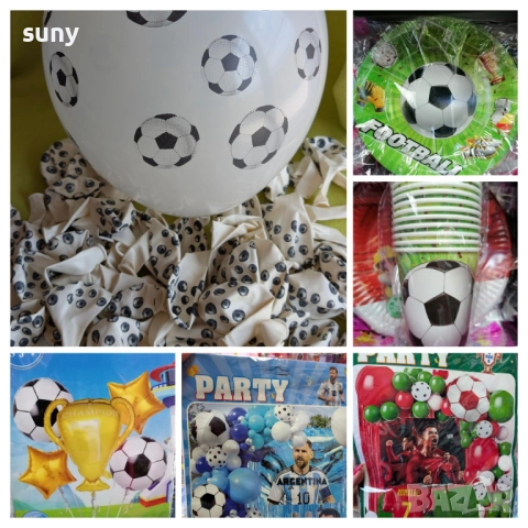 Найлонови торбички футбол,чашки,чинийки,балони,картонена торта,покривка,сламки,шапки, снимка 2 - Други - 50392318