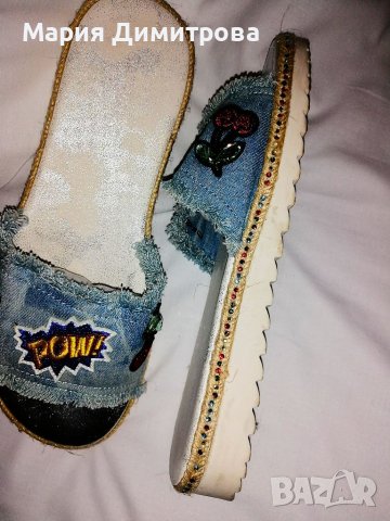 Дънкови чехли, снимка 4 - Чехли - 36730736