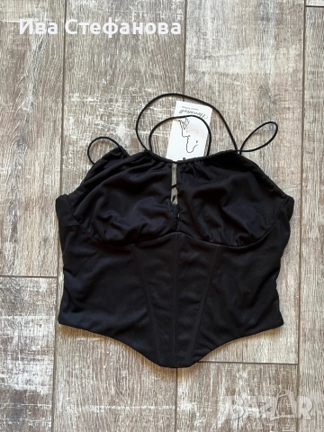 Нов с етикета  черен парти официален топ бюстие тип корсет 