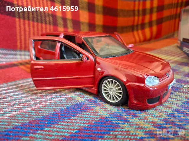 Volkswagen Golf R32 1:24 – червен, метален модел, снимка 4 - Колекции - 56289096