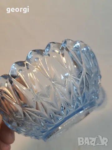 ретро сини стъклени купички   16/4, снимка 3 - Антикварни и старинни предмети - 48987326