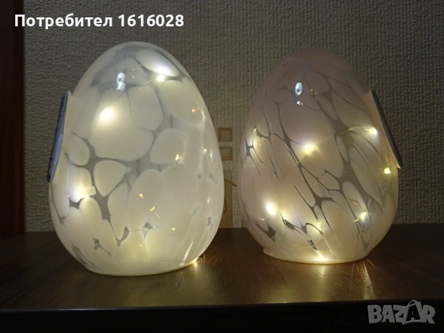 Декоративно стъклено великденско яйце със светлини., снимка 10 - Декорация за дома - 53967163