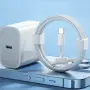 Apple 20W Usb-c Fast Charger комплект с Lightning кабел — Бързо зареждане за iPhone, снимка 2