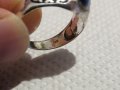 Стар красив мъжки сребърен пръстен с камък котешко око и ниело  сребро, снимка 4