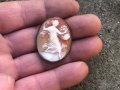 старинна сребърна брошка с камея - ОРИГИНАЛ, снимка 4