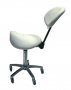 Козметичен/фризьорски стол - табуретка с облегалка Rodeo 49/61 см - бяла, снимка 2