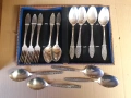 Стари посребрени прибори за хранене - СССР, снимка 1