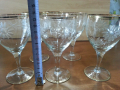 Ретро кристални чаши художествена гравюра , снимка 3
