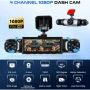 4-канален видеорегистратор 1080P – 360° Dashcam с GPS, 4 камери, 3.16" дисплей, нощно виждане, снимка 4