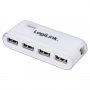 USB Хъб 4xUSB2.0, Ext. power White LogiLink SS300781, снимка 1 - Други - 39069516