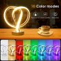 Нова модерна LED нощна светлина 10 режима RGB настолна лампа стая хол, снимка 3