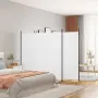 vidaXL Параван за стая, бял, 4 панела, 698x180 см, плат, снимка 2