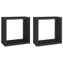 vidaXL Стенни кубични рафтове, 2 бр, черни, 30x15x30 см（SKU:807001