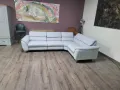 Сив ъглов диван от плат "HUKLA M-Bavero" с ел. релакс механизъм, снимка 2