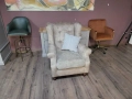 Бежов стол от плат, кресло в ретро стил, снимка 6