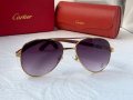 Cartier висок клас мъжки слънчеви очила авиатор с дървени дръжки, снимка 2