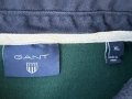 GANT fine knit lambswool striped rugby polo in green L, снимка 6