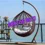 Градинска люлка тип гнездо, люлка гнездо, кафява с въглавници, снимка 1