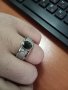 Мъжки сребърен пръстен с камък Оникс 925- размер 63, снимка 2