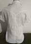  Бяла ленена риза с къс ръкав,L, снимка 2