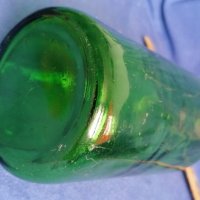 Соц 1 литър бутилка за мляко зелено стъкло с капачката, снимка 4 - Антикварни и старинни предмети - 30439903