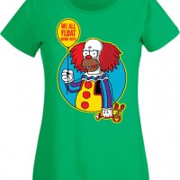 Дамска тениска The Simpsons Krusty The Clown Pennywise 02,Halloween,Хелоуин,Празник,Забавление,Изнен, снимка 7 - Тениски - 38149801