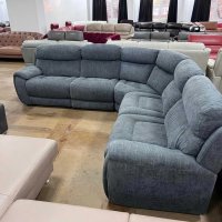 Сив ъглов диван от плат, снимка 5 - Дивани и мека мебел - 39970748