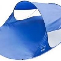 Саморазпъваща тента палатка с размери 120 х 200 90 сантиметра. Оптимална защита от вятър и слънце с 