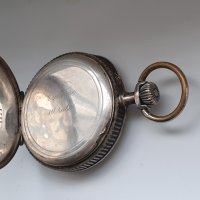 Сребърен джобен часовник, снимка 6 - Антикварни и старинни предмети - 42682316