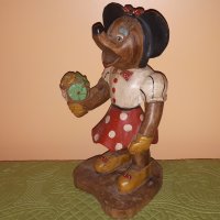 Много стара дървена фигура на Мини Маус от 30-те години на миналия век, снимка 3 - Антикварни и старинни предмети - 34224756