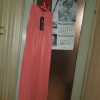 Официална дамска рокля цвят корал, нова марка Little Mistress London,размер uk 10,EU 38, снимка 7 - Рокли - 39392531