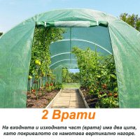 24кв.м Покривало за оранжерия 6x4x2M PREMIUM с 2 врати и 12 прозореца, UV защита 180 гр./м2, снимка 2 - Оранжерии - 44412282