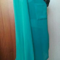 Синьо-зелена ефирна блуза Culture🍀💕 M/L,L🍀💕арт.120, снимка 4 - Блузи с дълъг ръкав и пуловери - 30098307