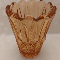 Винтидж стъклена ваза в розово злато, снимка 6 - Антикварни и старинни предмети - 40209238