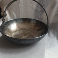 Антикварна руска кошничка от мелхиор , снимка 1 - Антикварни и старинни предмети - 44289219
