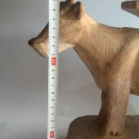 Недовършена голяма дърворезба на фигура крава, снимка 8 - Други ценни предмети - 37453097