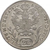 Монета Австрия 20 Кройцера 1787-В, Йосиф II, снимка 1 - Нумизматика и бонистика - 29570946