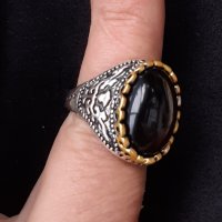 Винтидж пръстен с оксидация и бижутерски бронз , снимка 4 - Пръстени - 29130482