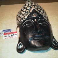 ГОЛЯМА маска стенна от дърво Буда декорирана 0311202206, снимка 6 - Колекции - 30664495
