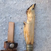 Нож с дръжка от кози крак, снимка 2 - Антикварни и старинни предмети - 44347391