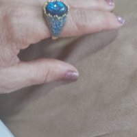 Стилен дамски пръстен със син камък, снимка 6 - Пръстени - 37107275