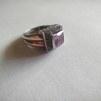Сребърен пръстен цирконии , снимка 7 - Пръстени - 44673940
