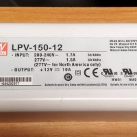Захранване Импулсно LED захранване MEAN WELL  LPV - 150W / 100W / 60W - 12V,  IP67, снимка 17 - Друга електроника - 44402581