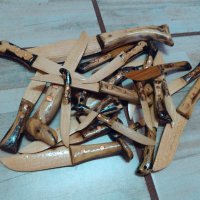 Ножове от дърво с медни орнаменти №1, снимка 2 - Подаръци за мъже - 34230054