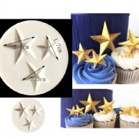 3 Звезди Звезда силиконов молд форма декорация торта фондан шоколад, снимка 1 - Форми - 29885859